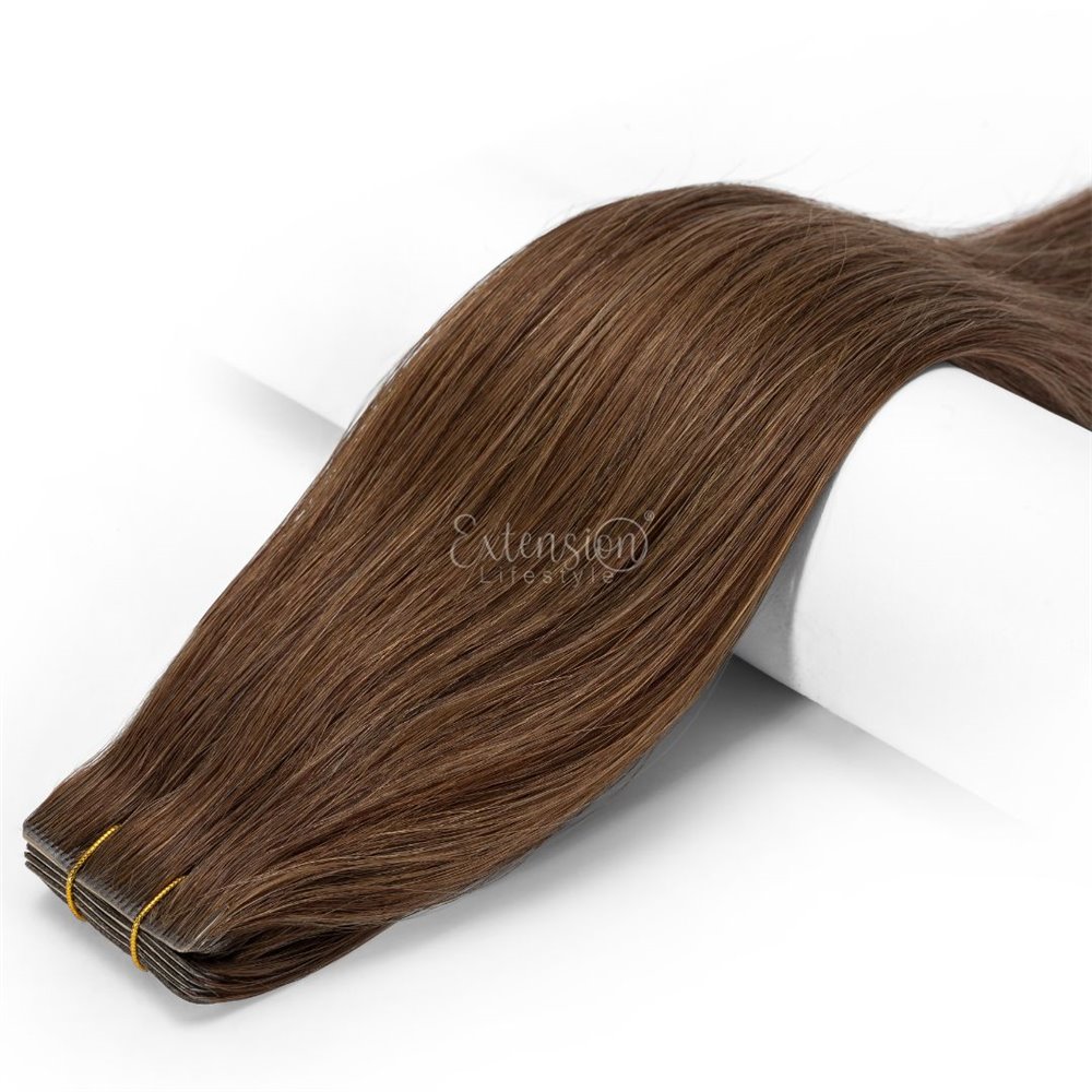 Biadesive invisibili - 20 fasce da 4 cm, double drawn, 100% capelli veri - 11