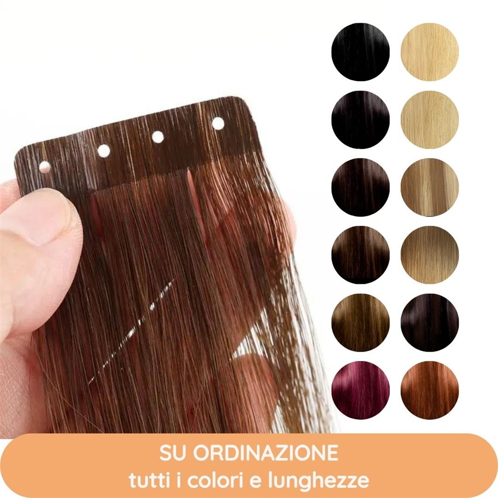 Fascia microring - 40 fasce da 4 cm, double drawn, 100% capelli veri, su ordinazione - 14